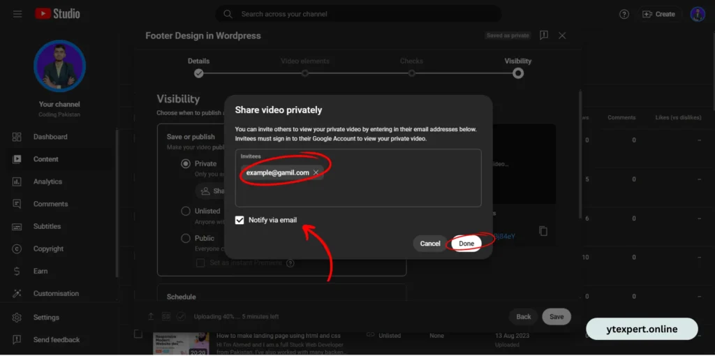 enter all email addresses